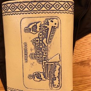 White Leather wallet Italy Assisi St Francisc vintage